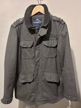 Men's Gray Military-Style Jacket